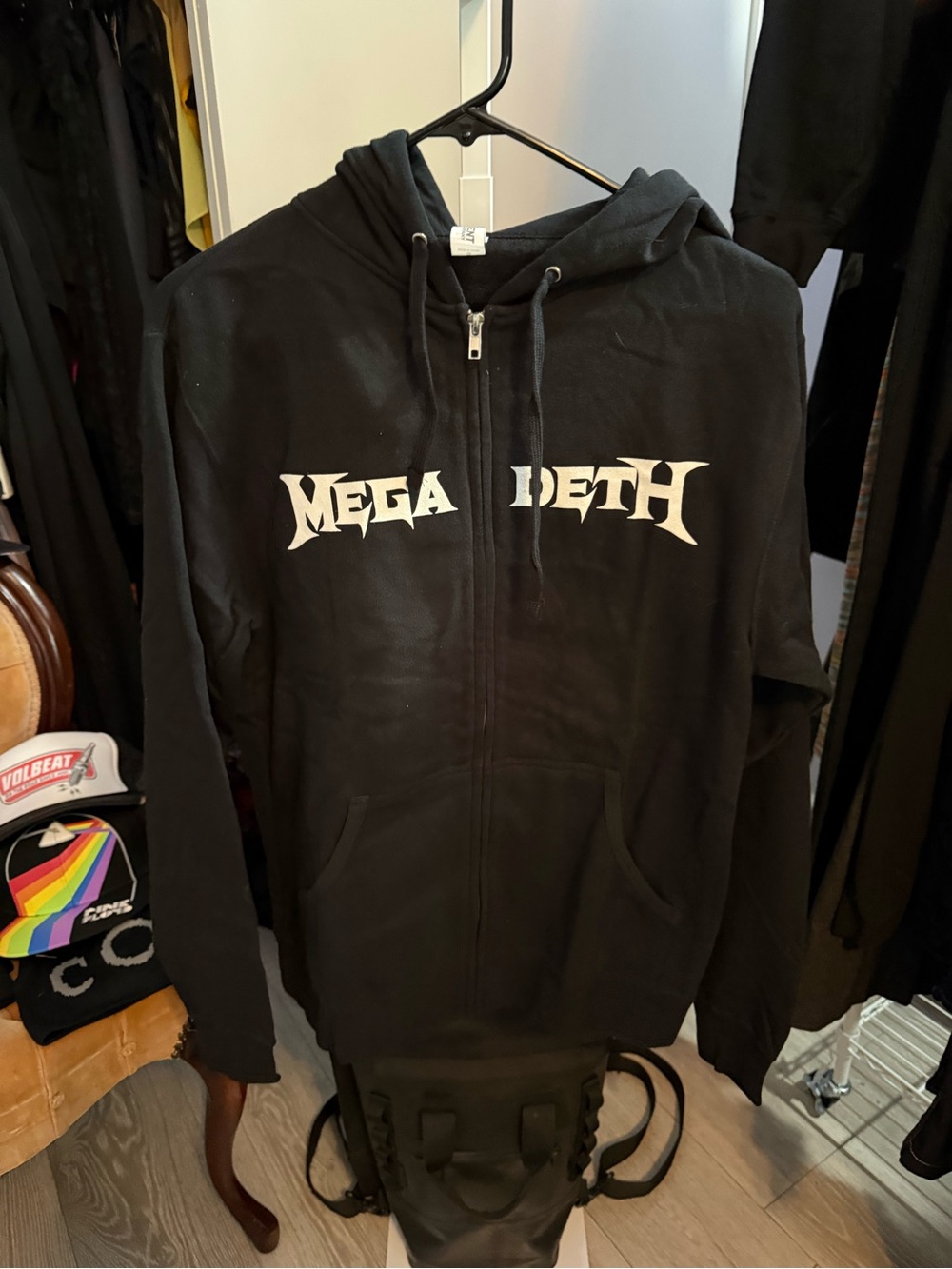 Megadeth Black Zip-Up Hoodie with White Logo